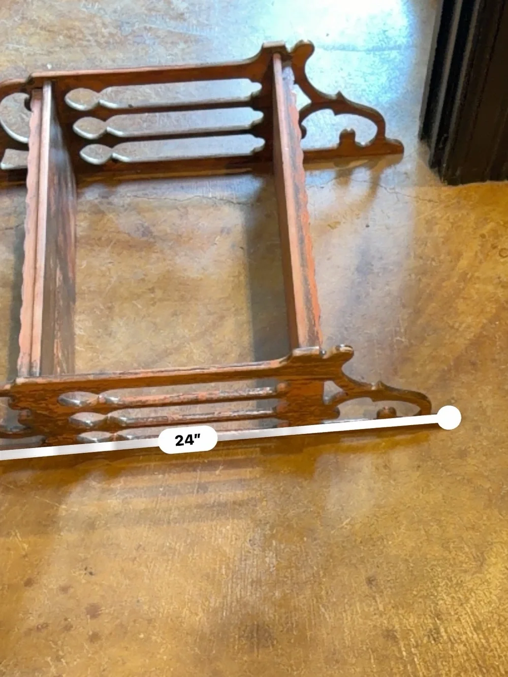 Antique-Style Two-Tier Wooden Shelf or Bookcase Gothic Style